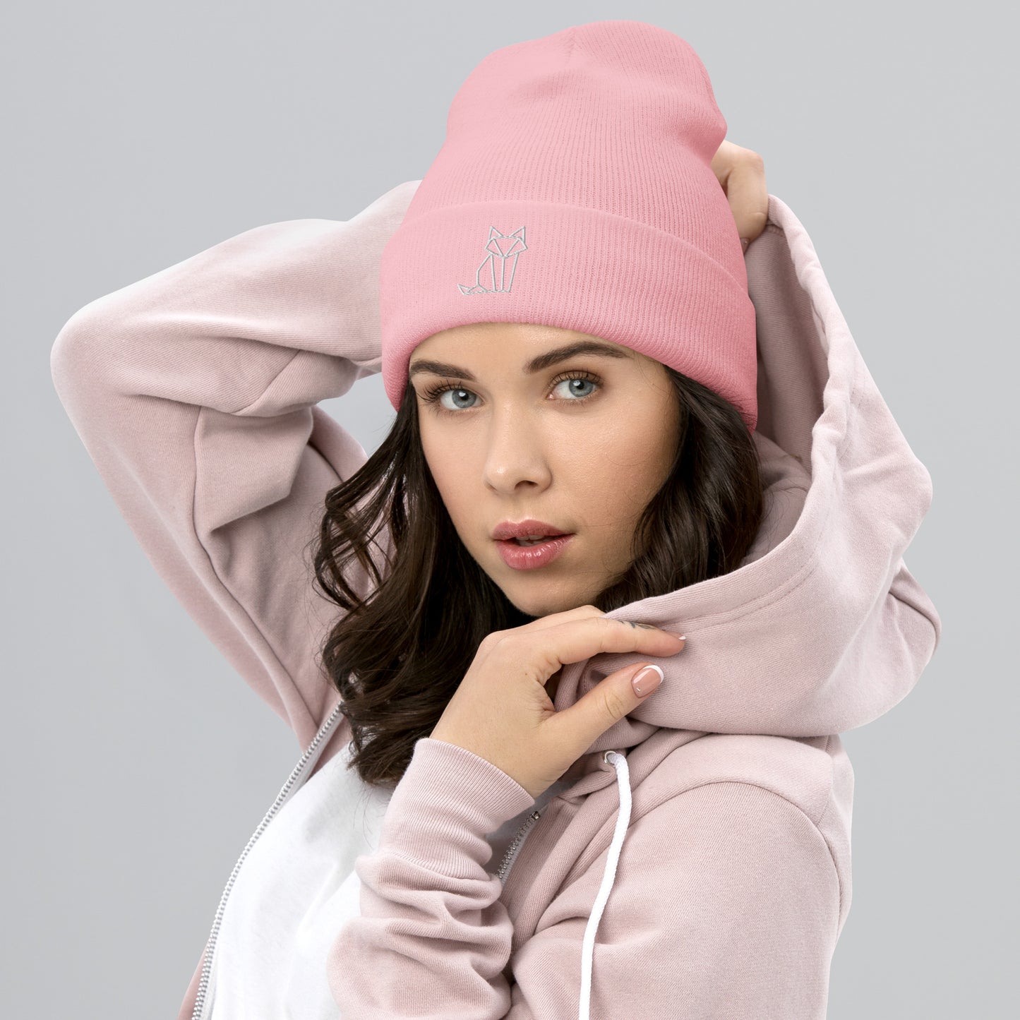 Origami Cat Beanie - Umgeschlagene Beanie