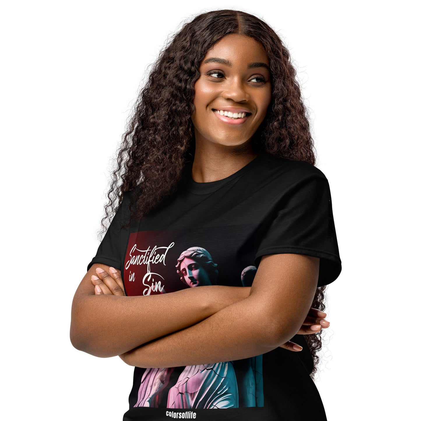 Sanctified in Sin – Dunkler Engel Style - DryBlend® T-Shirt!