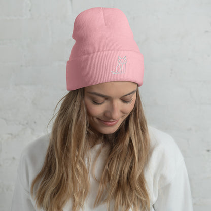 Origami Cat Beanie - Umgeschlagene Beanie